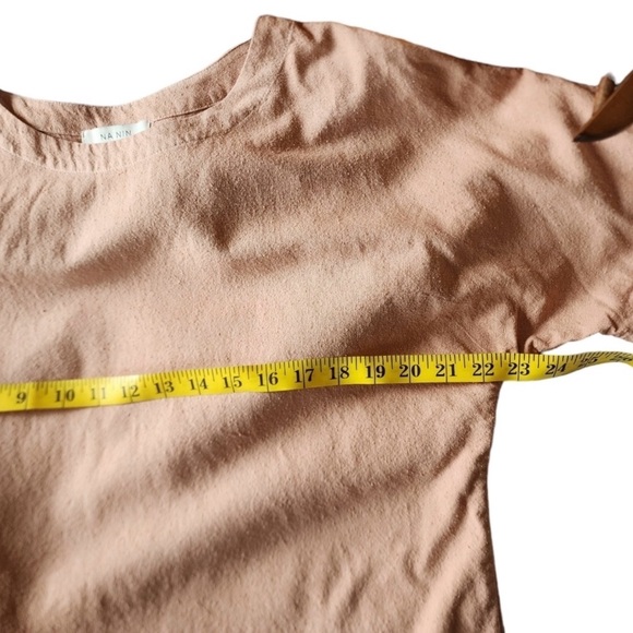 Na Nin Naomi Raw Silk Tee Blush Made in USA Boxy Short Sleeve Top - Picture 8 of 9